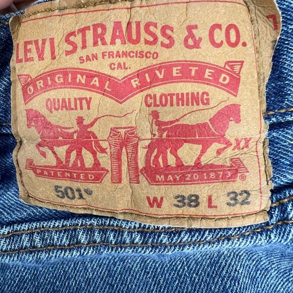 Levi's 501 Jeans XX Men's 38x32 Blue Button Fly Straight Leg Vintage XX Rare - Picture 5 of 16